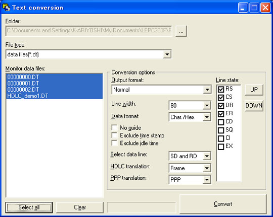 Converts the stored data to a text or CSV format all together