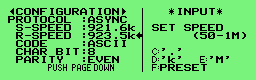 Baud rate setting display