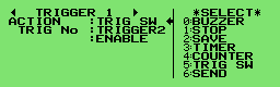 Trigger action setup